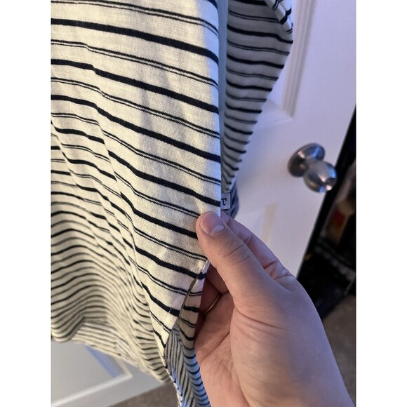 Toad&Co Black and White Striped Long Sleeve Hoodie - Picture 6 of 7